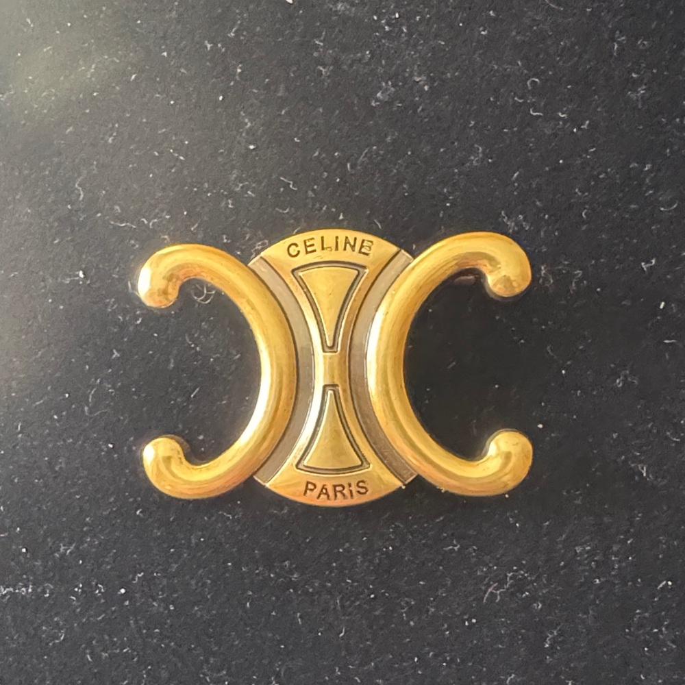 Celine Gold Double C Emblem Pin